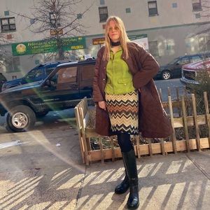 Vintage green faux-suede jacket